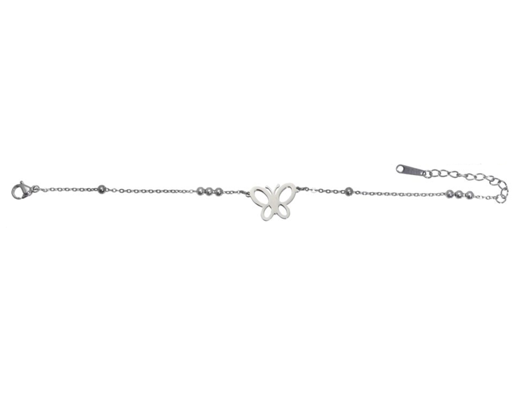 Bracciale In Acciaio316L con farfalla