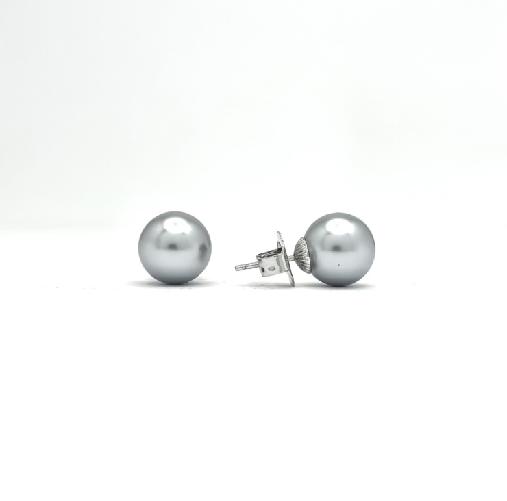 Orecchini classici perla - grigio perla