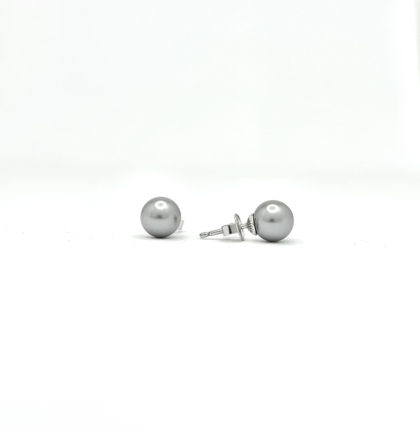 Orecchini classici perla - grigio perla  