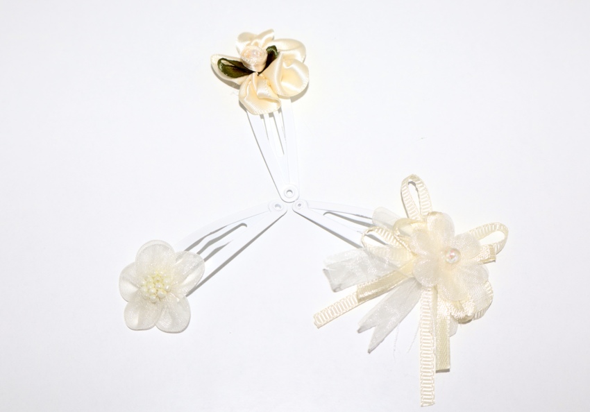 Mollettine Clic-Clac Fiore bianco  